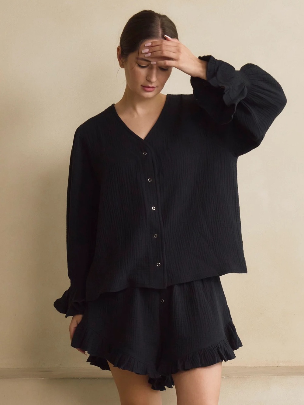 luxe ruffled muslin set